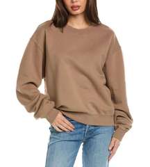 Sweatshirt Crewneck Long Sleeve Pullover Sweater Tan Brown L