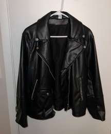 Faux Black Leather Jacket