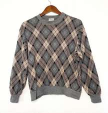 Bonworth Vintage Y2K women diamond plaid pullover sweater size S/M