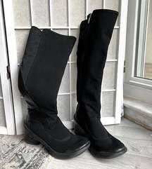 Euphoria tall boots black mixed media zip up size 6.5