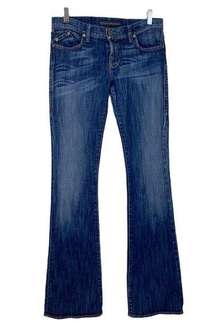 Rock & Republic Women's 8" Low Rise Boot Cut Jeans Medium Blue Wash Size 28