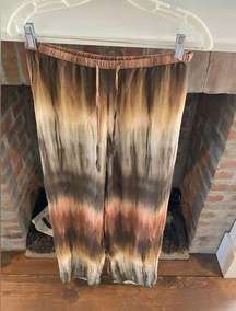 Pull&Bear Tie Dye Natural Color Wide Leg Pants with Drawstring size small