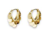 Metal Disc Tassel Gold Hoop Earrings for Women