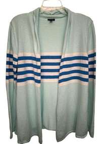 Talbots blue stripe cardigan