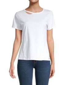 n:Philanthropy Cypress Slit Tee Top in White XSmall New Womens Tshirt