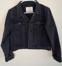 Cropped Black Denim Jacket