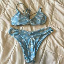 Blue floral bikini