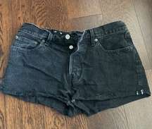 501 Black Denim Shorts