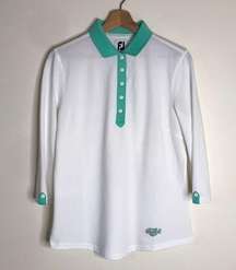 Footjoy ladies baby pique polo golf shirt with sleeves size large