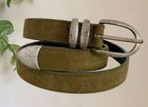 Vintage Dockers made in USA khaki green leather belt