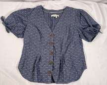 Pilcro Anthropologie Tied-Sleeve Blouse Size 14