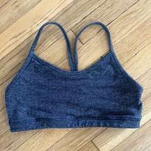 Lululemon Flow Y Nulu Women’s Size 6 Purple Black Herringbone Bra EUC