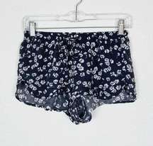 LLD Grey & White Floral High Rise Booty Lounge Shorts