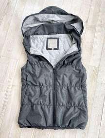 . Women's Puffer Vest‎ With Packable Hood | Grey Size XS