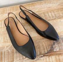 Madewell Margot black sling back casual career flats 5.5