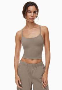 Aritzia TNA Butter Posture Brown Sports bra Tank, Size Small, strapless active