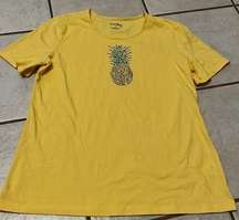 Coral Bay Pineapple Shirt SZ Small Yellow