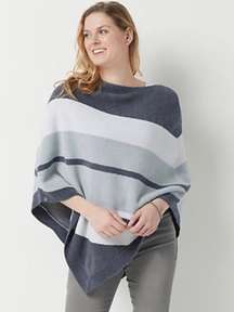 Grey Striped Ocean Breeze Poncho