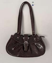 Brown Leather Buckle Purse