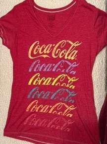 Coca Cola Red Fitted V-Neck T-Shirt