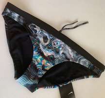 NIKE LARGE Geo Aftershock Bikini Swimwear Bottom TRIPPY groovy white black