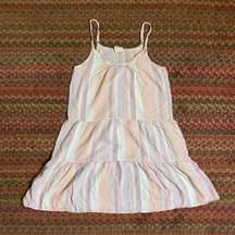 JASMINE & GINGER PASTEL VERTICAL STRIPE TIERED SUMMER DRESS