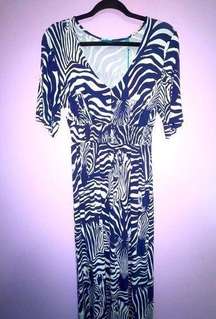 Tori Richard Maxi Dress Soft Stretch Jersey Knit Short Sleeve Resort Small