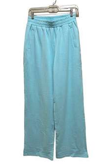 Abela Story + Co Wide Leg Sweatpants Aqua Blue Size Medium