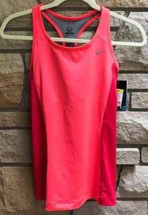 Nike Drifit Long Tank Top Training athletic Small Neon Orange Pink NWT