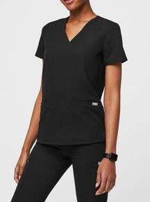 Casma Three-Pocket Scrub Top™ Size XXS in Black