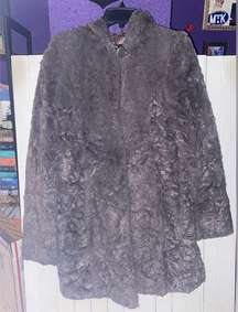 Dennis by Dennis Basso Faux Mink Fur Jacket Grey Size XS