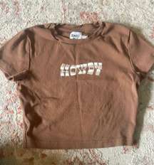 Brown Howdy Crop Top