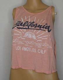 Raggs II Riches California Los Angeles Fringe Tank Modest Crop Top Graphic Tee