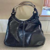 Black Vegan Leather Silver Handle 90s Y2k Mini Bag