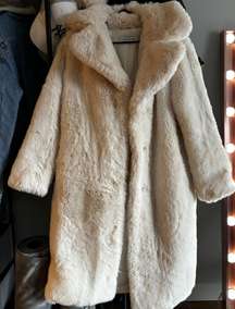 Noise Ivory Long Fur Coat