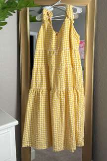 Gingham Yellow Midi Dress