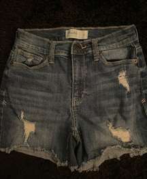 dark wash jean shorts