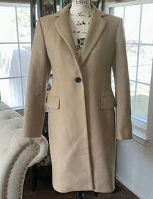 Zara Menswear Style Long Wool Coat Camel