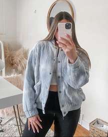 Universal thread tie dye button snap jacket