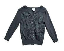 Tracy Reese Embelished Lace Cardigan Sweater Button Up Size P