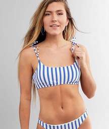 Blue by U Mini Crop Bikini Top - Blue/White - XS/S