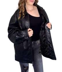 Liz Claiborne Genuine Lamb Skin Leather Jacket Black Size Large MINT CONDITION