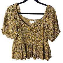 Bohme Women’s Size Large Animal Print Cropped Blouse