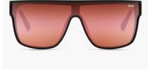 Quay Nightfall 145mm Curve Shield Sunglasses Black/Brown Pink