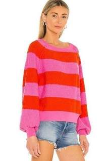 Free People FP Found My Friend Stripe Pulloverpink Be Mine Combo Size S