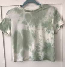 Green & White Tie-Dye Tee