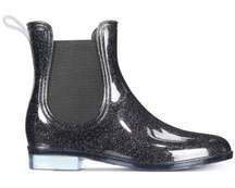 INC Women’s Raelynn Rain Black Glitter rain Boots sz 6. 