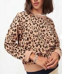 J Crew Leopard Crewneck Pullover Sweatshirt 
Women’s size L