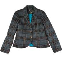 Boden British Tweed by Moon Tweed Two Button Blazer Jacket Women's Size 6 Petite