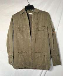 Willow & Clay Olive Green Embroidered Military Jacket Size S